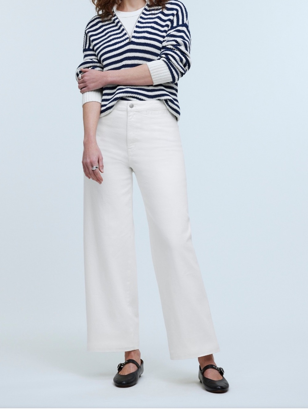 Madewell Emmit Wide-Leg Jeans in Tile White